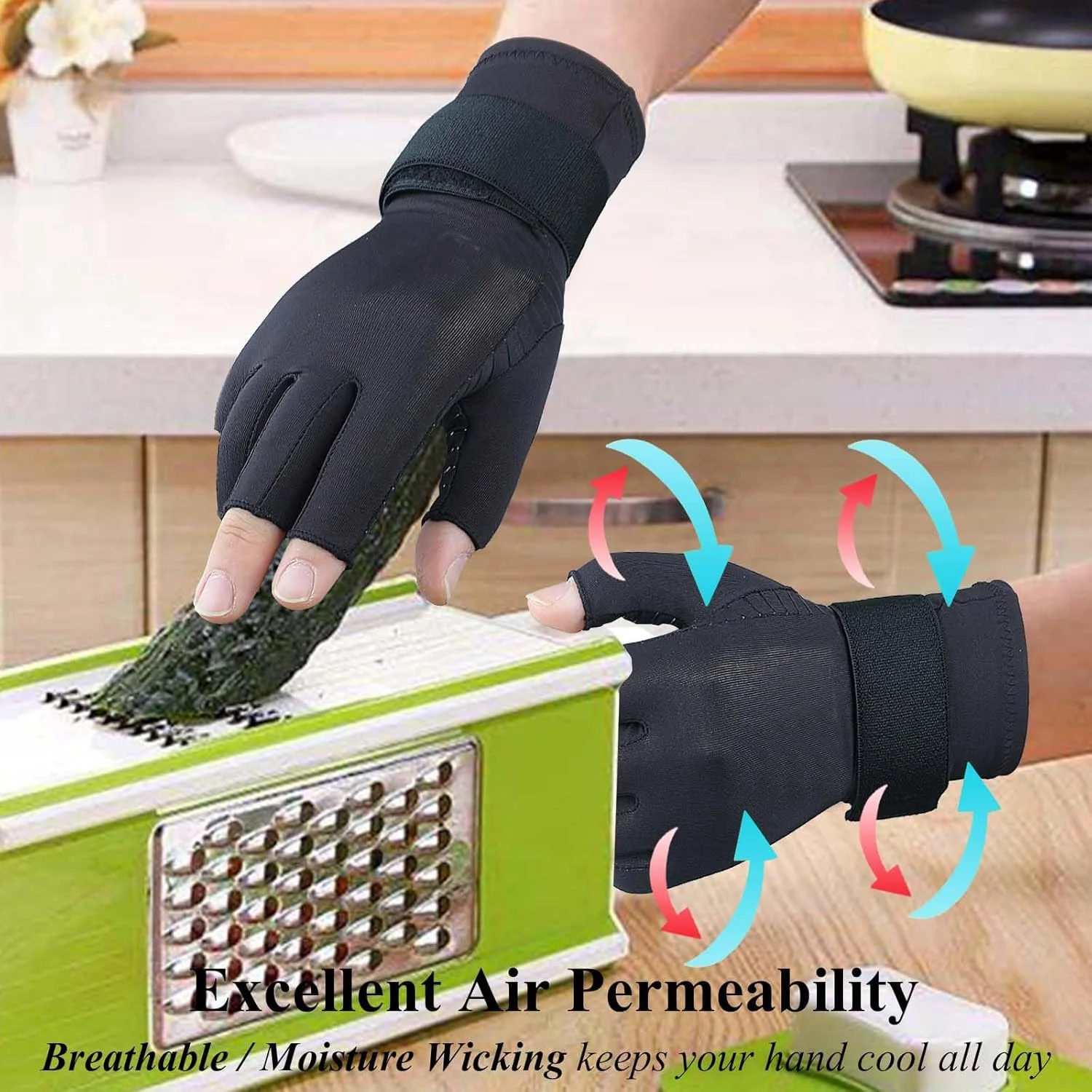 

Arthritis Fingerless Gloves for Hand Pain,Carpal Tunnel,Rheumatoid,Tendonitis,and Relieve Muscle Pain Compression Copper Gloves
