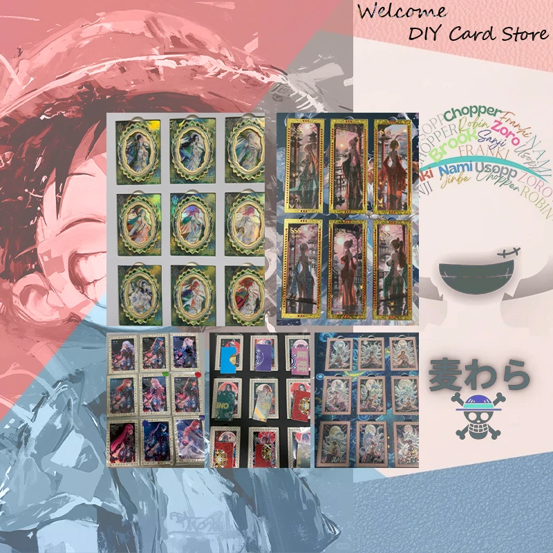 Japanese Anime ONE PIECE Metal Card Set Kalifa Nami Nico Robin Boa Hancock Vinsmoke Reiju Shirahoshi Ulti Collectible Cards