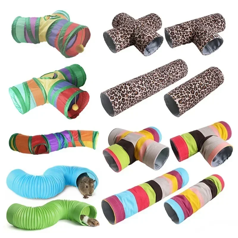 Guinea Pig Tunnel Indoor Tube Chinchilla Hedgehogs Dutch Rats Hamsters Cage Accessories Small Animal Collapsible Tunnel Pet Toy