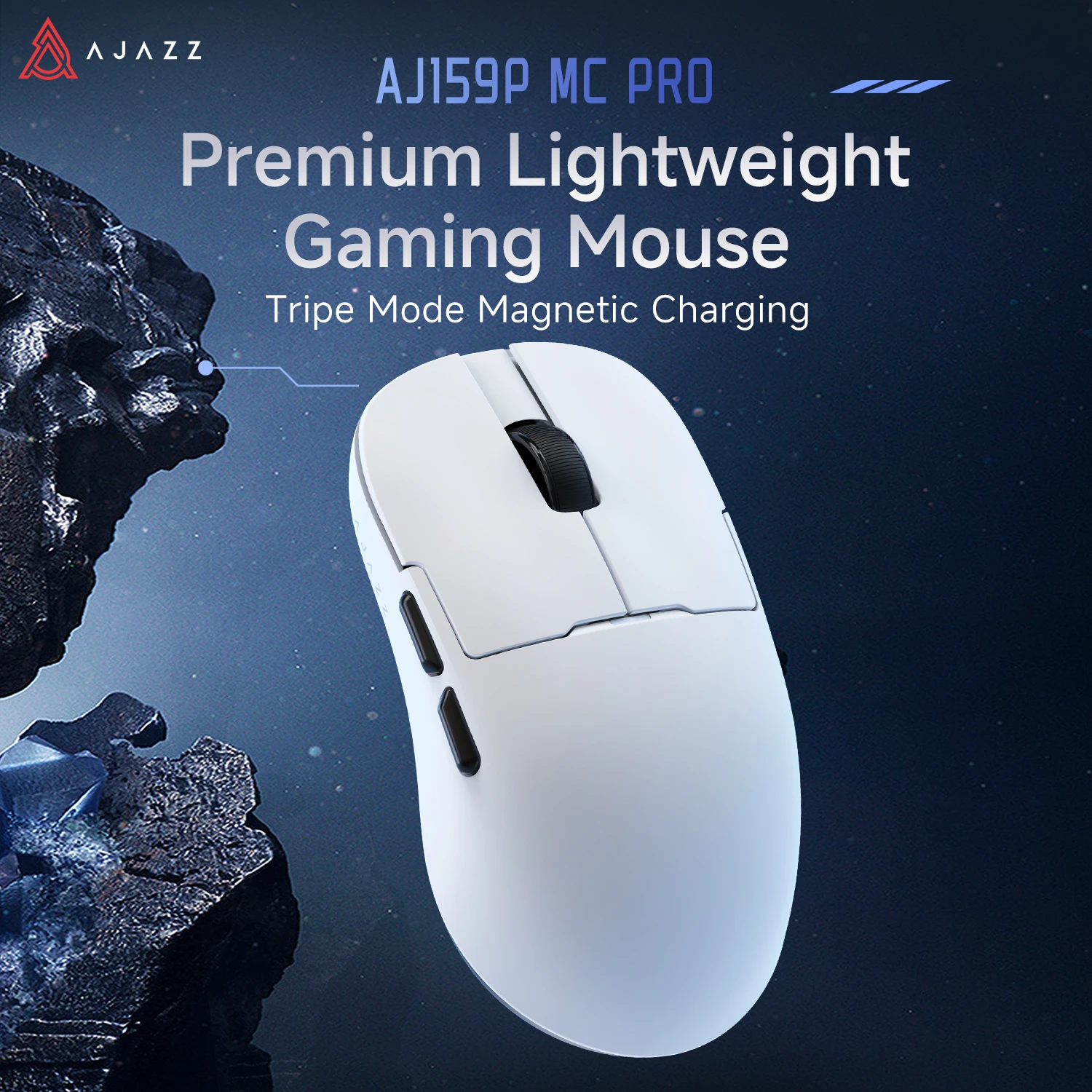 AJAZZ AJ159P MC PRO Three-Mode Mouse PAW3311 400mAh High-Capacity Battery RGB Full-Color Screen Dock 24000DPI for Office Games