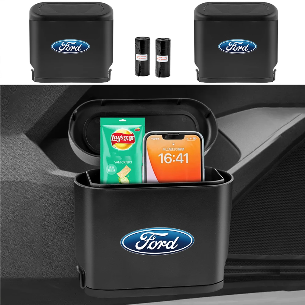 Caja de almacenamiento para basura de coche, cubierta central para Ford Fiesta Ecosport Kuga Mondeo Focus 2 Mustang Ghia MK5 Edge ST Taurus Falcon, 1 unidad