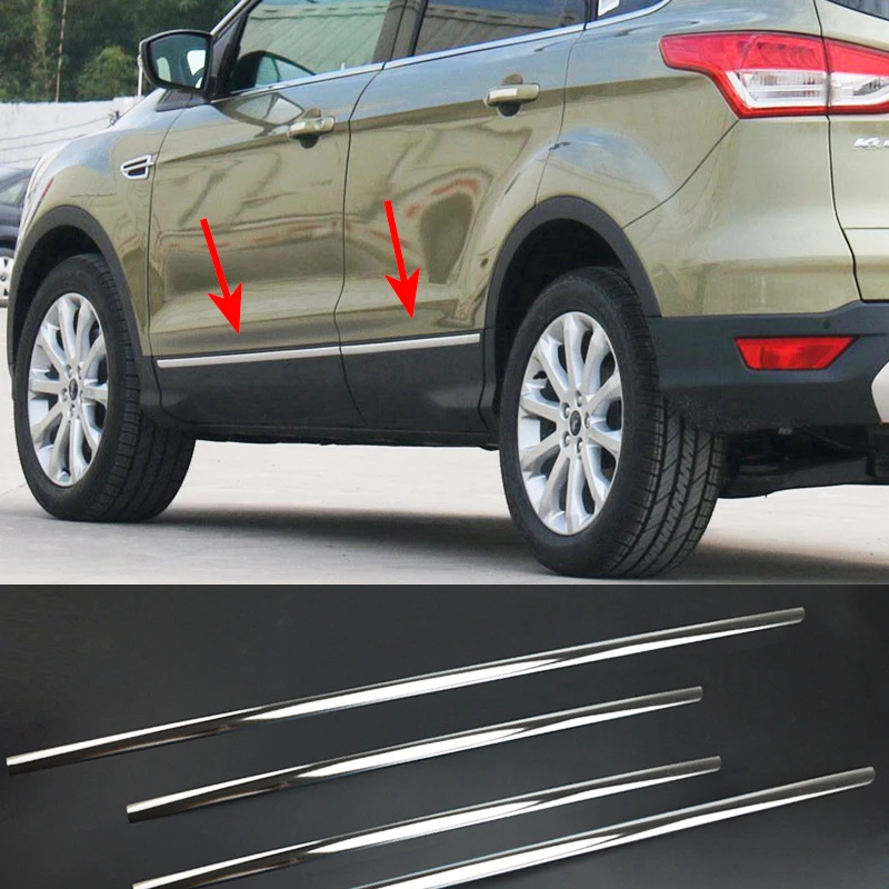 For Ford Escape Kuga 2017 2018 2019 Chrome Rear Window Spoiler Trunk Door Handle Cover Trim Body Molding Strip Bumper Protector