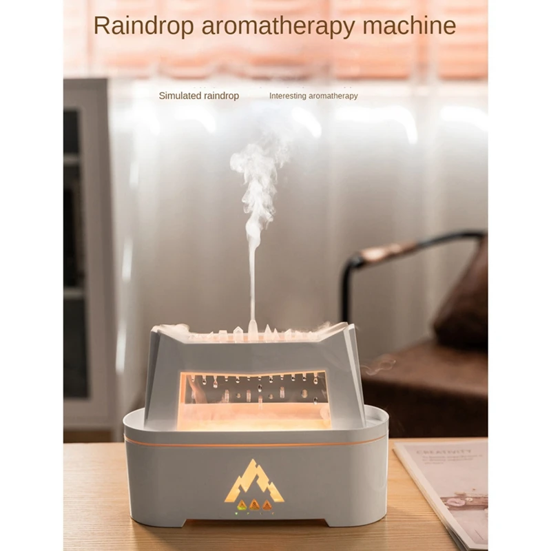 Rain Drop Air Humidifier Essential Oil Diffuser 300Ml LED Lamp Remote Control Rain Cloud Aromatherapy Diffuser