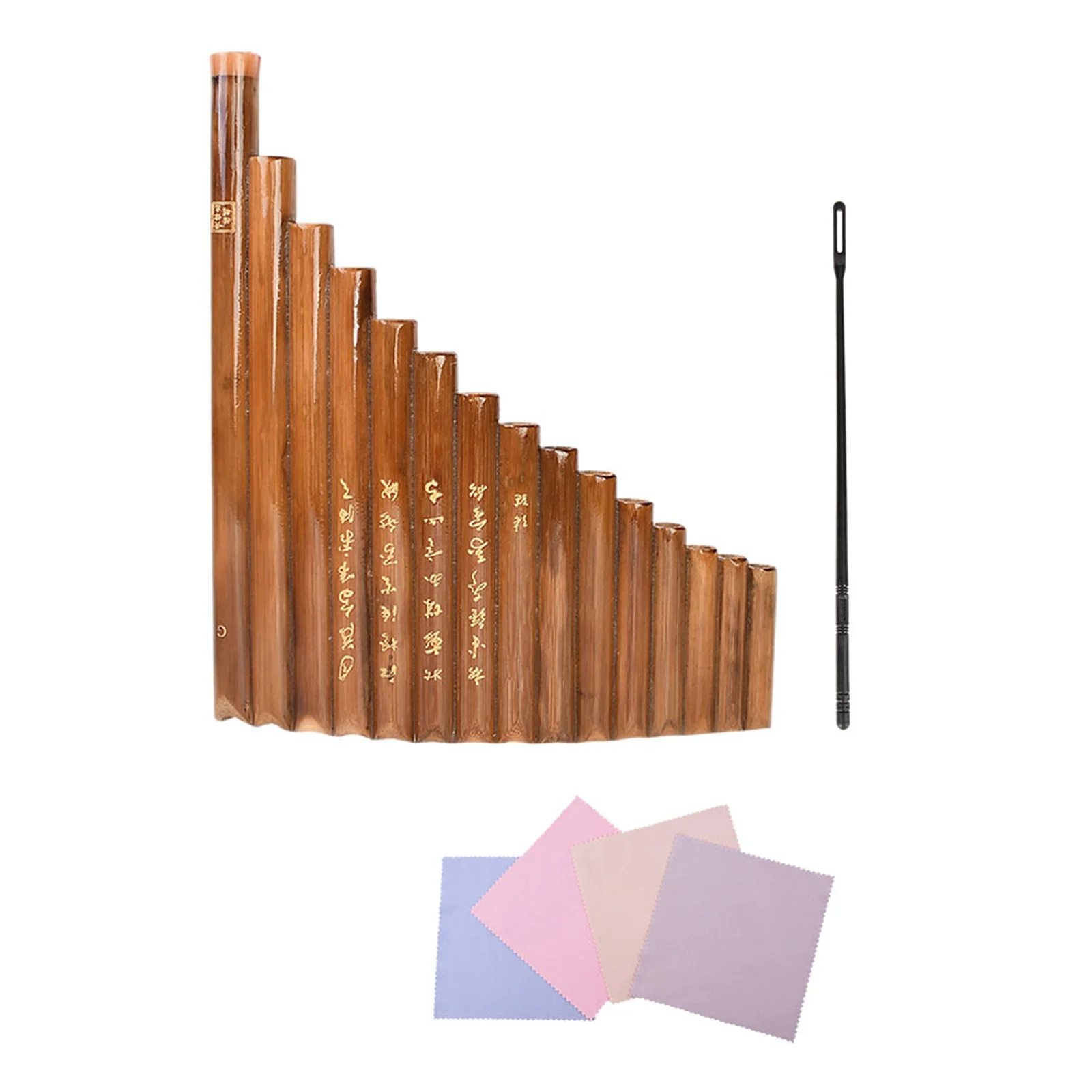 

1Pcs Bamboo Pan Flute 15 Hole Beginner Portable Panpipe Traditional Row Flute Musical Instrument for Portable 15 Panpipe