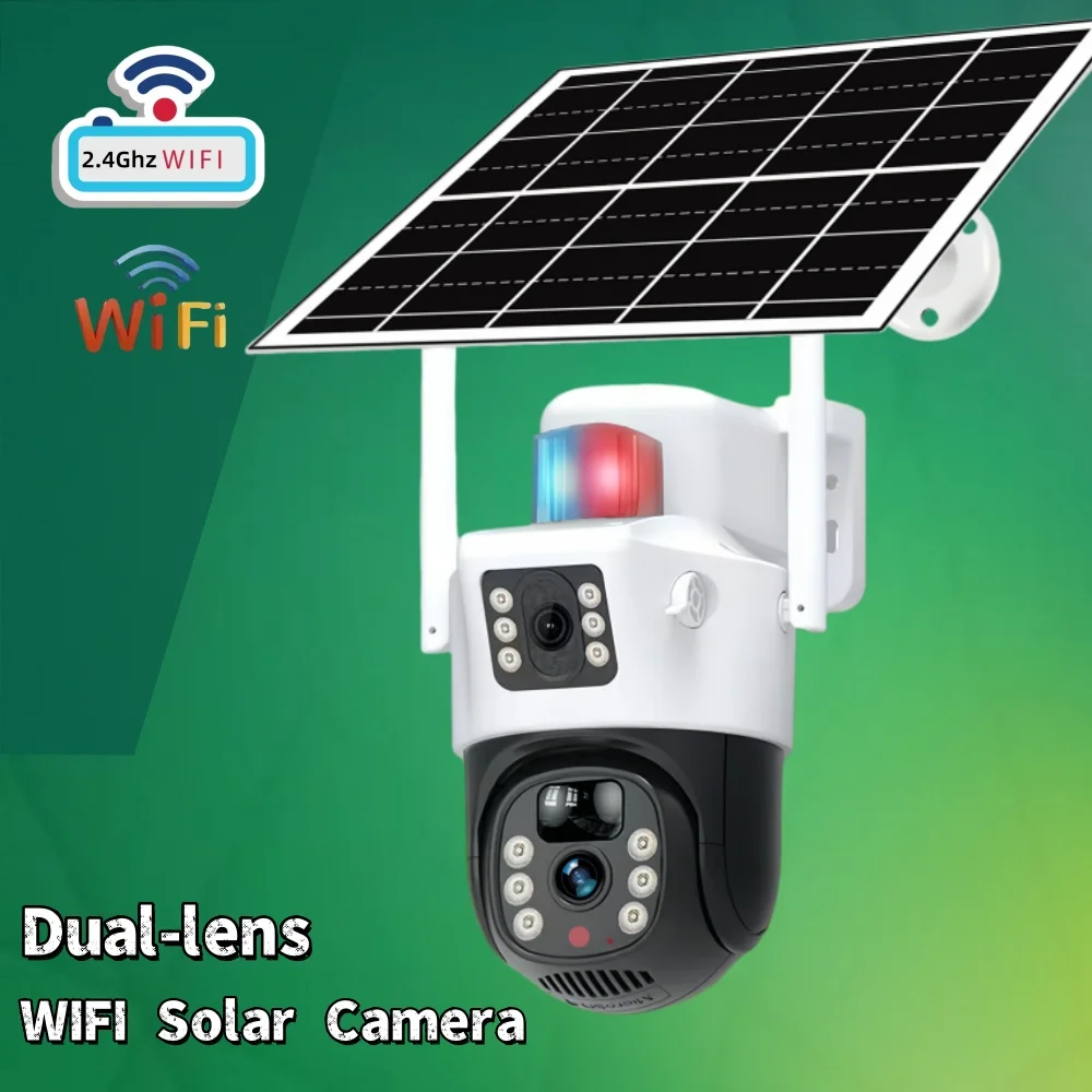 

V380Pro Dual Lens Solar Camera WIFI Security Waterproof Night Vision Motion Tracking 8MP Solar Panel with Battery IP Smart Cam