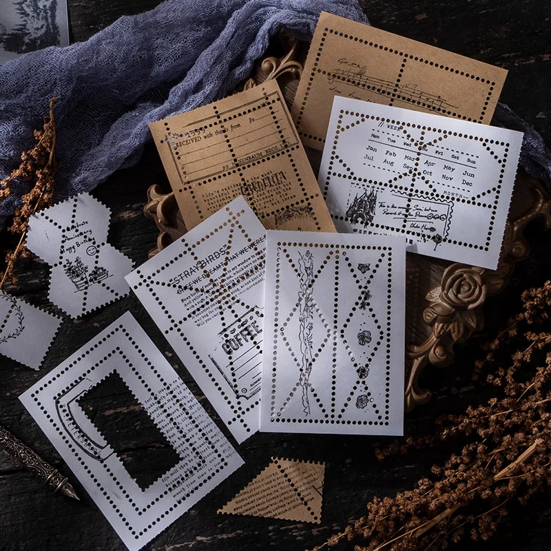 30-Blatt-Papiere aus abziehbarem Randmaterial im Retro-Stil, Vintage-inspirierte Muster für Heimwerkerarbeiten, ideal für Tagebuch