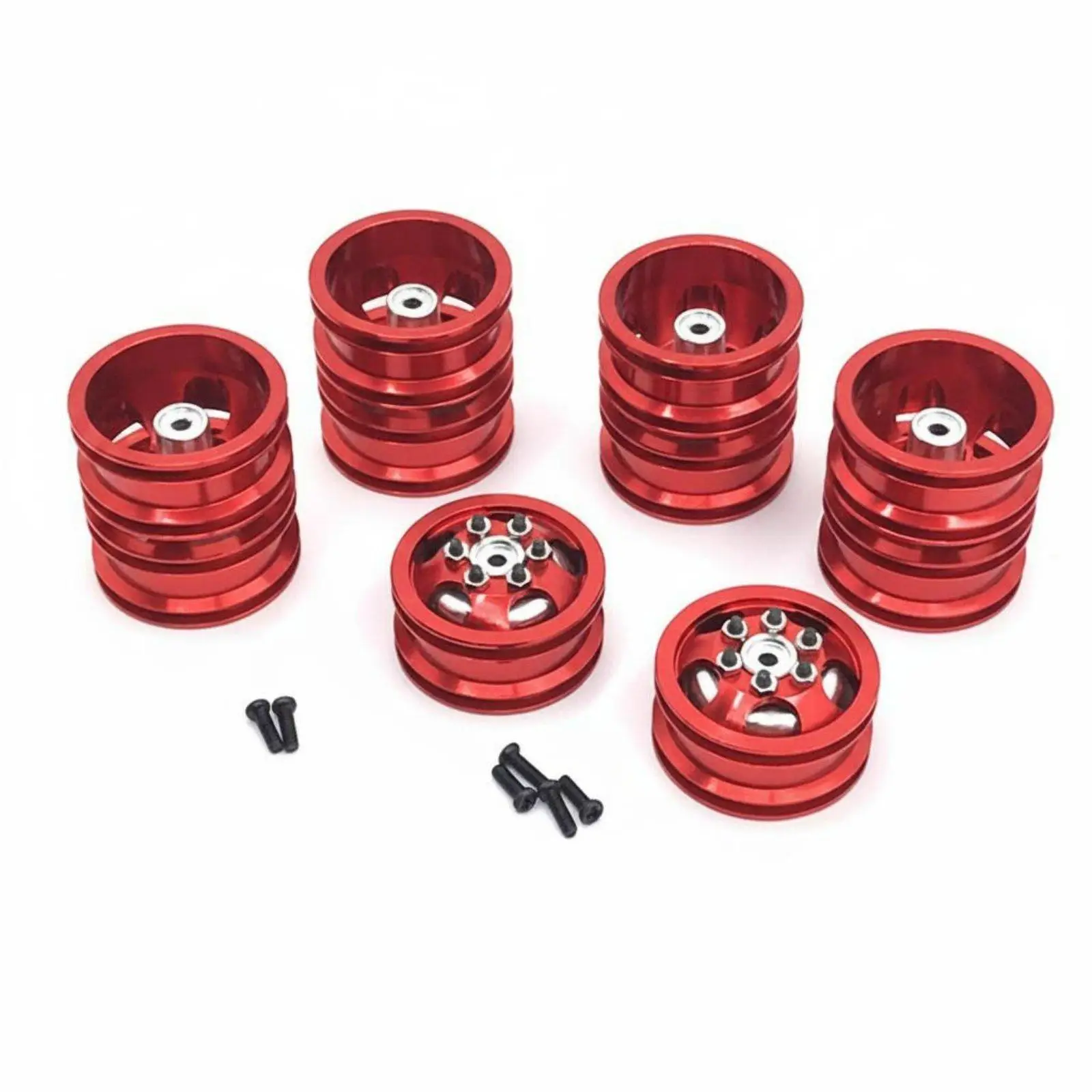 6WD RC Truck Wheel Hubs Heavy Duty Metal Wheel Hub kit 1/16 Scale Truck Rims