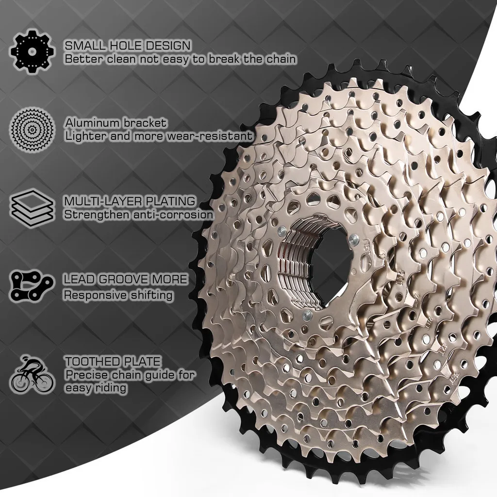 BUCKLOS 8/9/10/11 Speed Cassette Cogs MTB Road Bike Cassette Sprocket Freewheel 28T/32T/40T/46T/50T