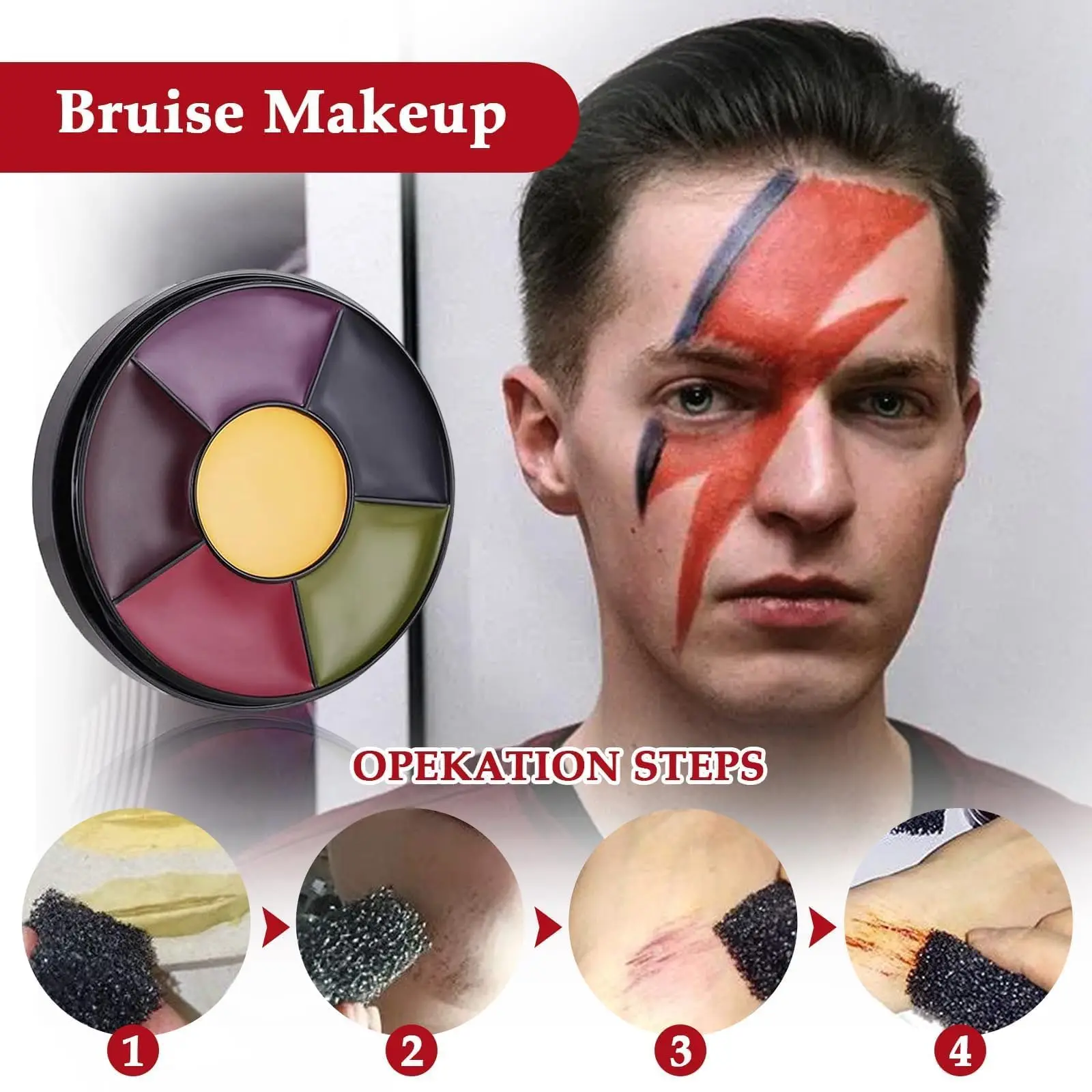 6 สีสีกันน้ํา Face Body Paint ที่ละลายน้ําได้แต่งหน้าฮาโลวีน Stage แต่งหน้า Body Paint สีแต่งหน้า