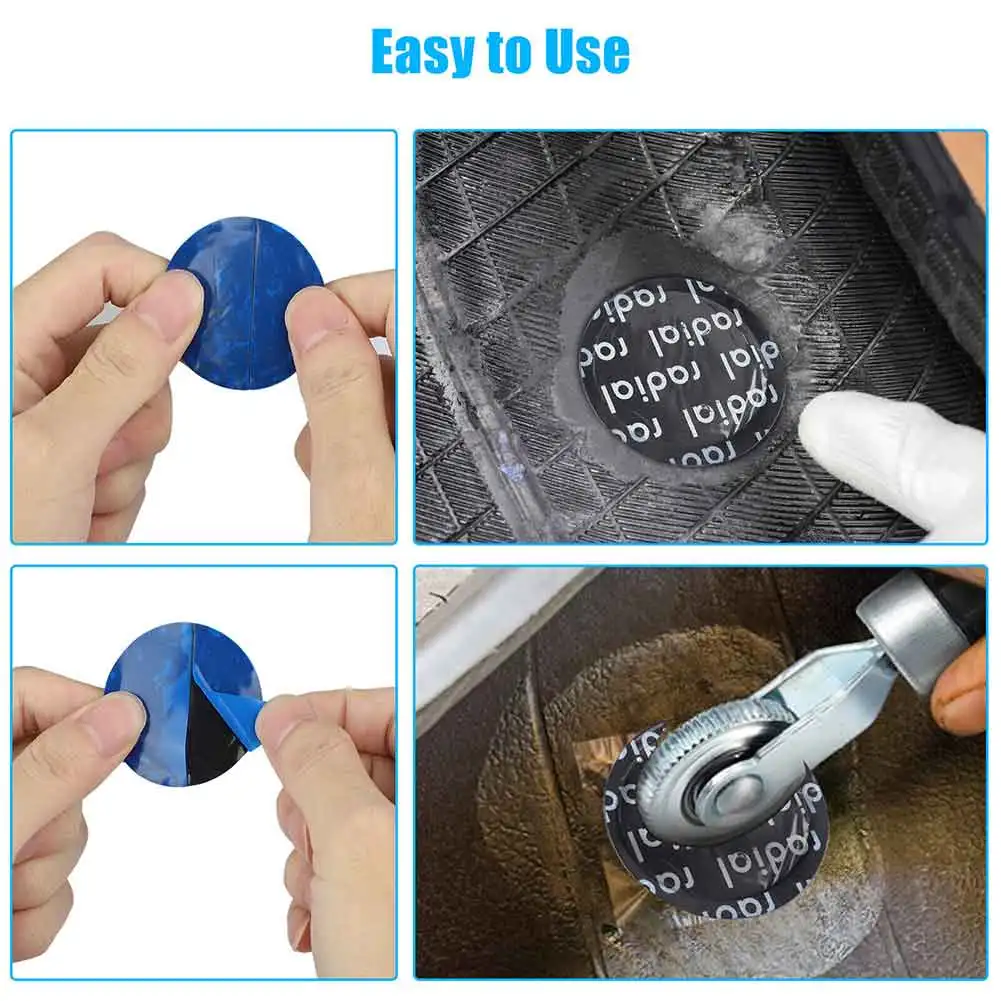 Tire Repair Patch 100pcs Round 45mm Universal Tire Tube Patches Repair Tool Fast Cold Patch Patches For Car Bike Motorcycle