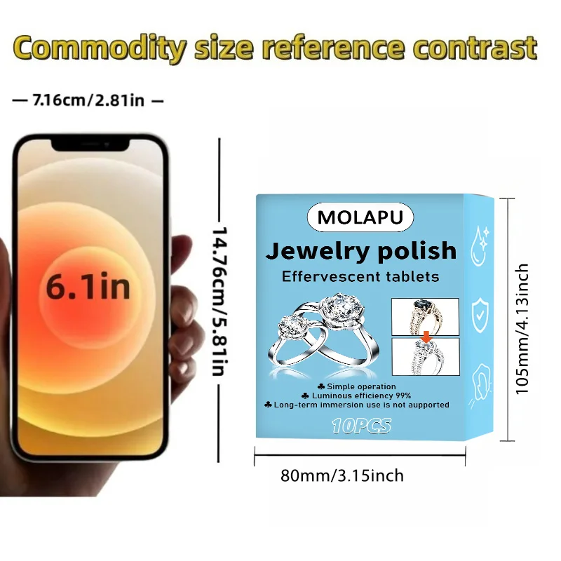 Jewelry Cleaning Effervescent Tablets Can Clean Small Accessories in Jewelry Storage Boxes, Such as Earrings, Brooches, and Metal Watch Straps. They Remove Dirt from Jewelry Gaps and Diamond Grooves, Improving the Dull Appearance of Jewelry