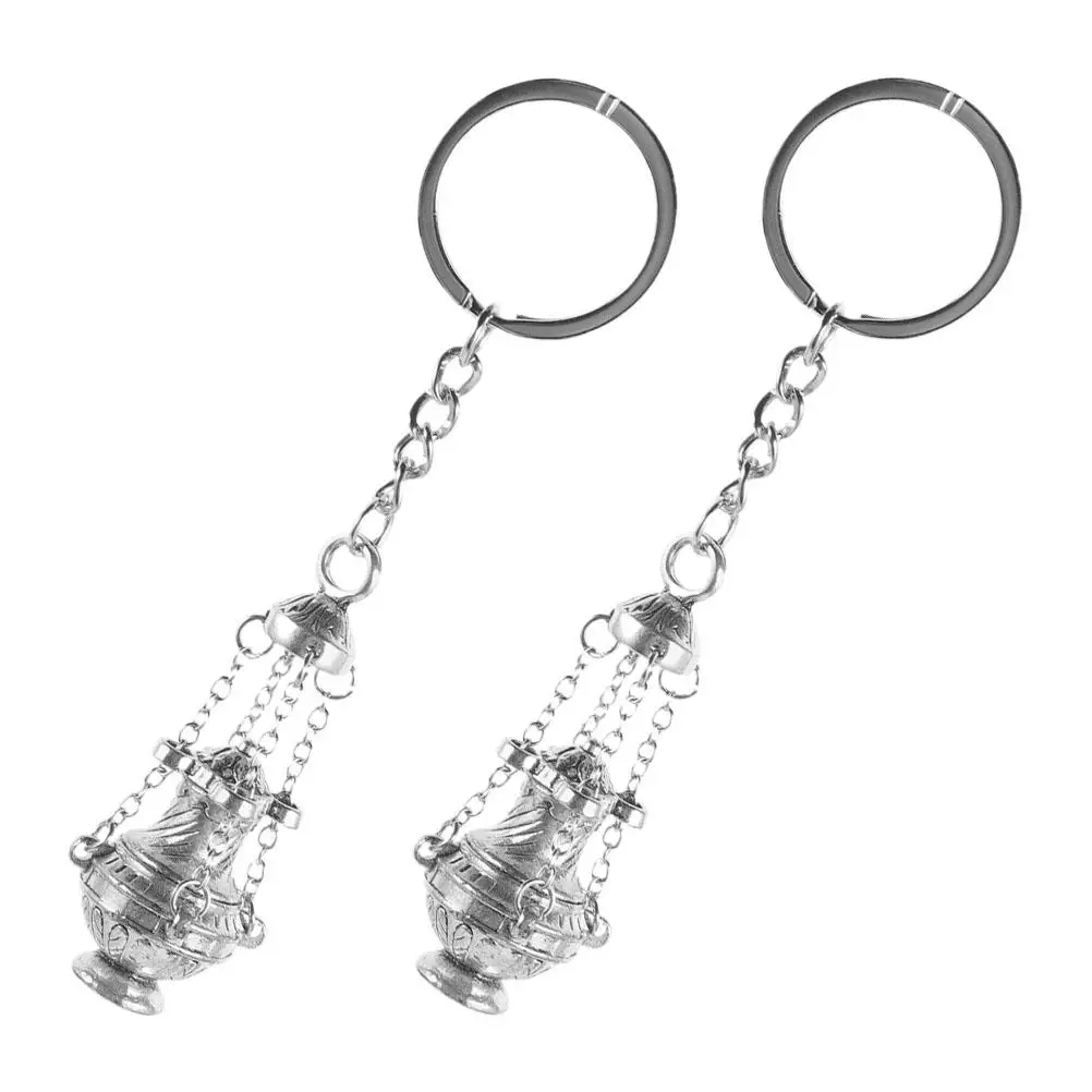 

2Pcs Car Keychain Elegant Design Hanging Ornament Alloy Material Unique Shape Handbag Jewelry Bag Decoration Wallet