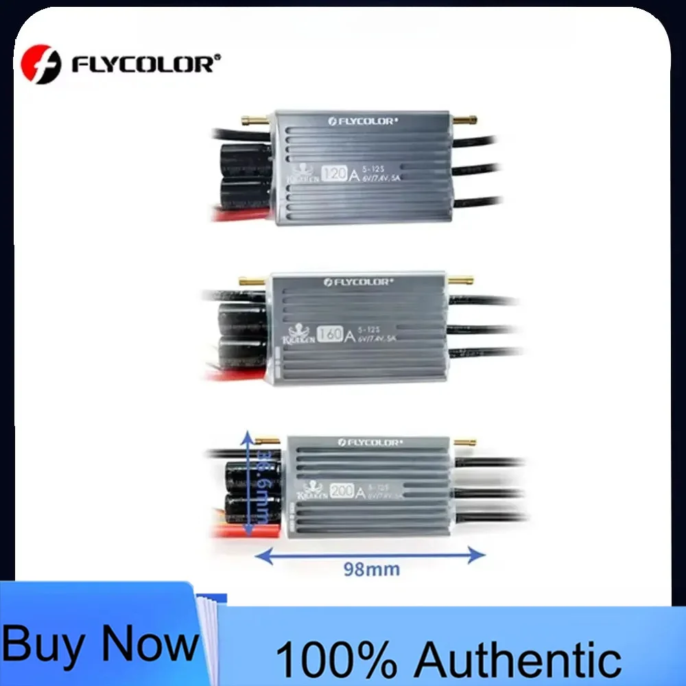 

FLYCOLOR KRAKEN High Voltage 5-12S Lipo 120A 160A 200A Boat Models High Voltage Edition 12S Mobile Phone Adjustable Re