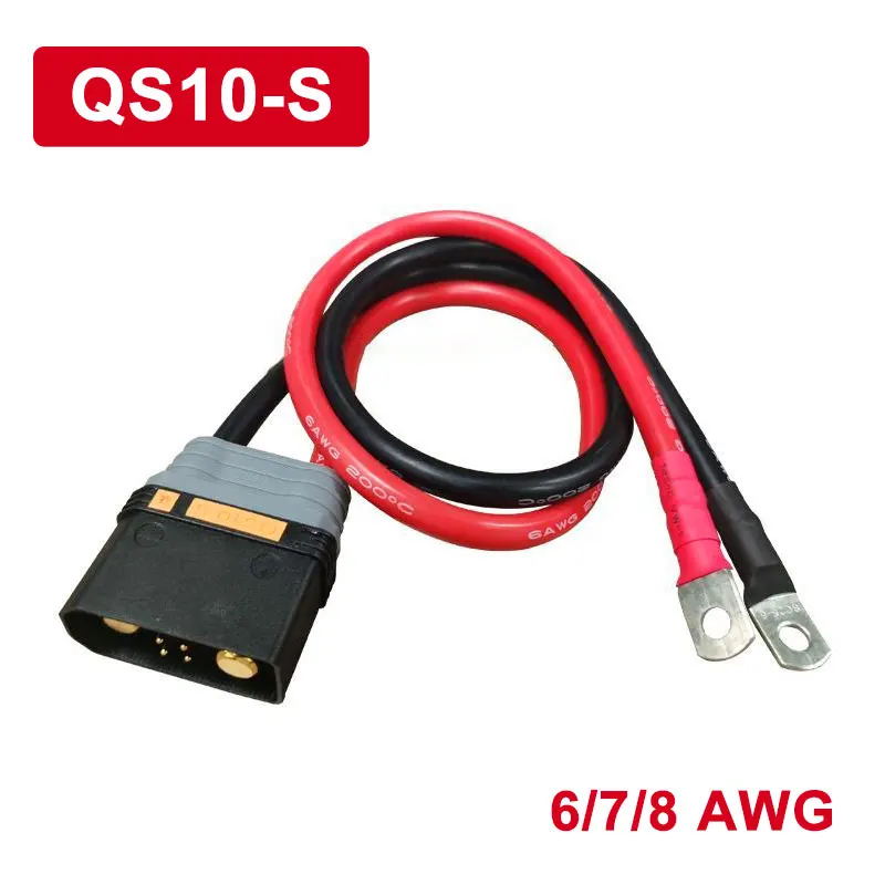 Conector de Bateria com Terminal para Brinquedos rc Drone Carregador Anti-faísca Fonte de Alimentação Masculina Feminina Qs10-s 50cm 100cm