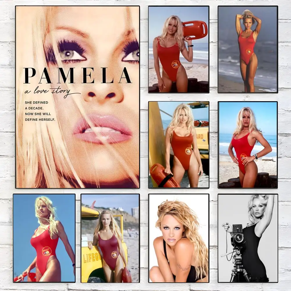 Pôster P-Pamela Anderson, adesivos de pôster à prova d'água de alta definição, adequados para quarto, sala de estar, decoração de casa