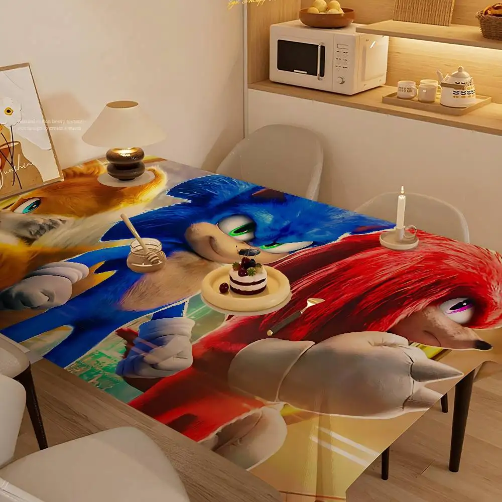 Game S-Sonic The H-HedgehogS Polyester Waterproof Tablecloth Bedside Dustproof Decorative Cloth Living Room Coffee Tablecloth
