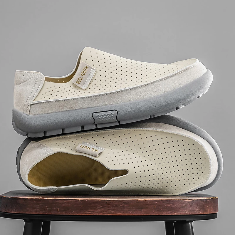 

Summer Breathable Sandals Soft and Comfortable Casual Cave Shoes Outdoor Fashion Thick Bottom High Quality Leather Men's Shoes
