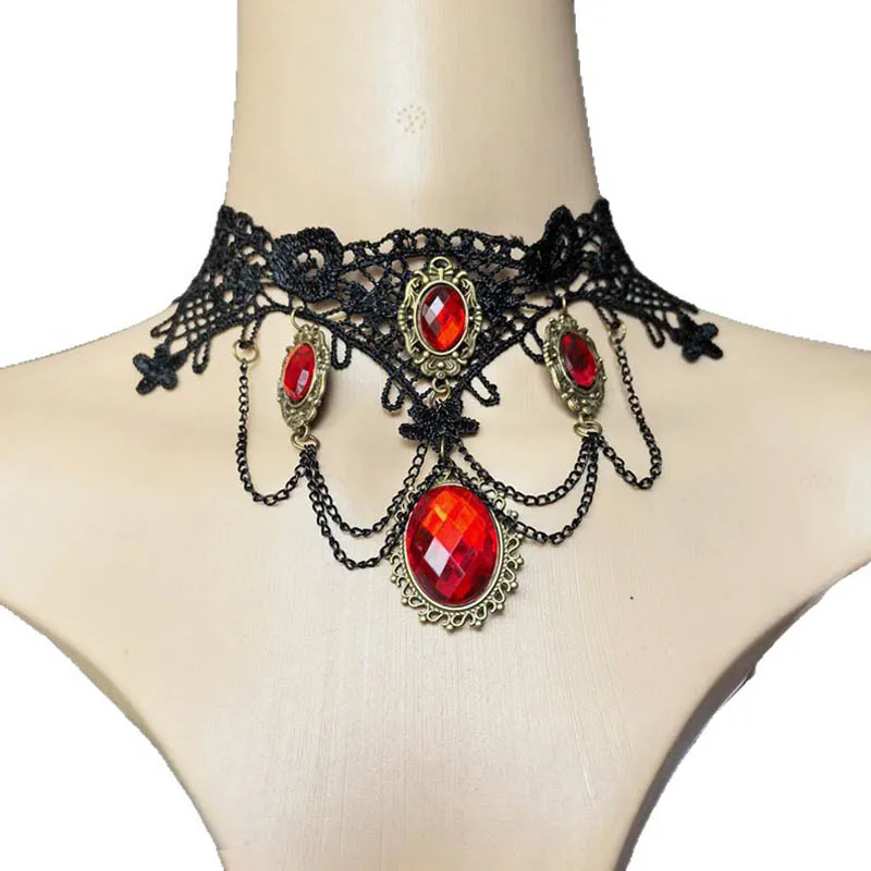 Черное-кружевное-женское-ожерелье-с-цветком-цепочки-с-красными-камнями-колье-ювелирное-изделие-подарок-для-женщин-и-девочек-элегантный-аксессуар-для-дня-рождения