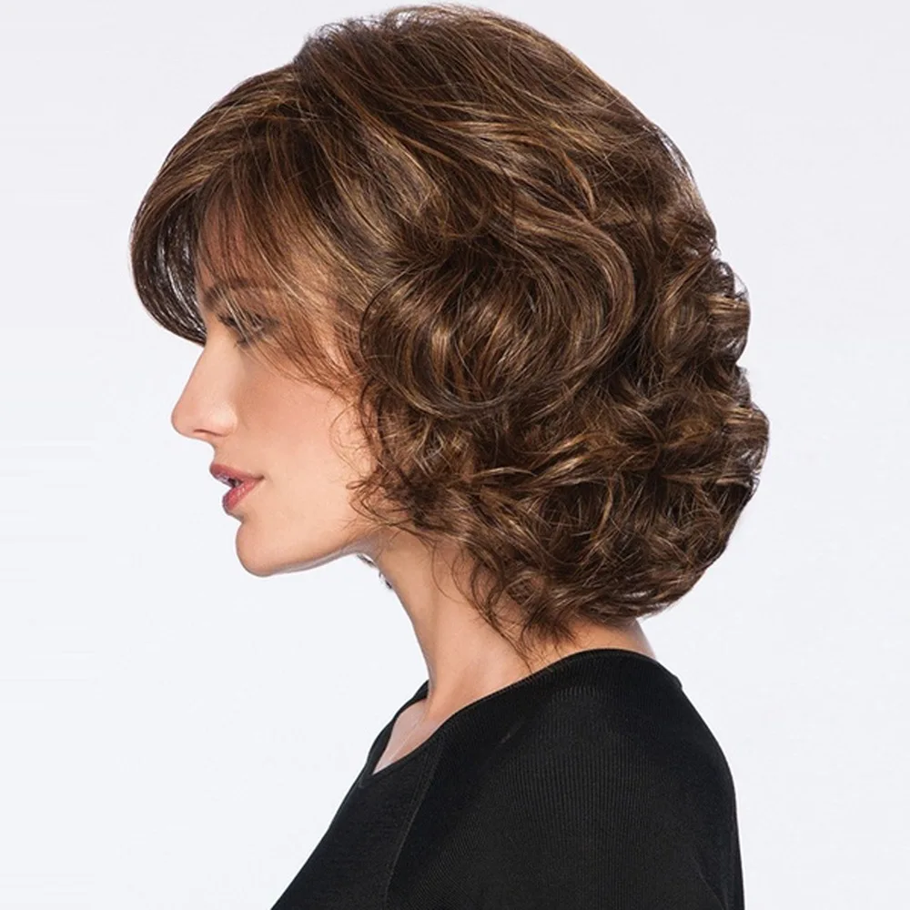 

Стильный женский короткий волнистый синтетический парик.