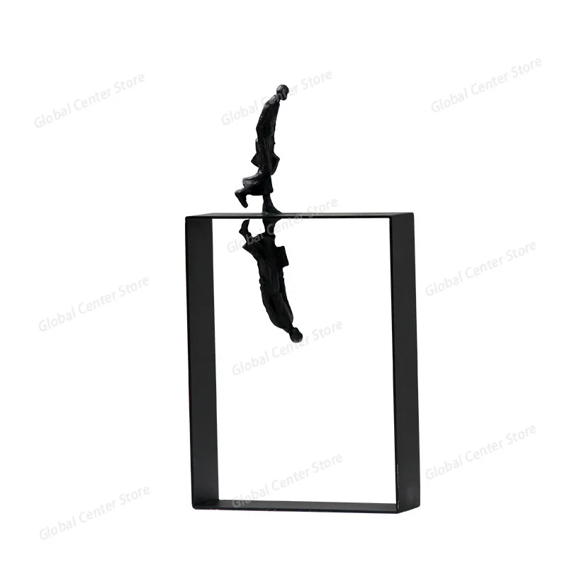 

Абстрактная металлическая скульптура «Ходячий человек» с эффектом отражения, современная минималистичная статуэтка из чугуна, геометрическое настольное искусство, декор для дома, подарок