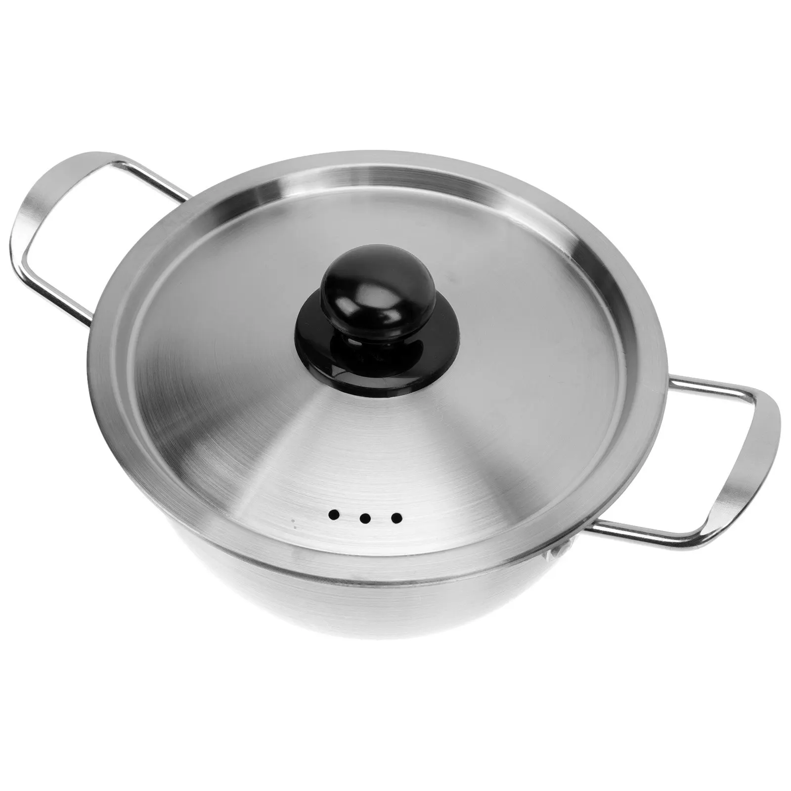 

1 Set Double Handle Stainless Steel Instant Noodles Pot Korean Style Kitchen Lid Included Cooking Pot for Ramen