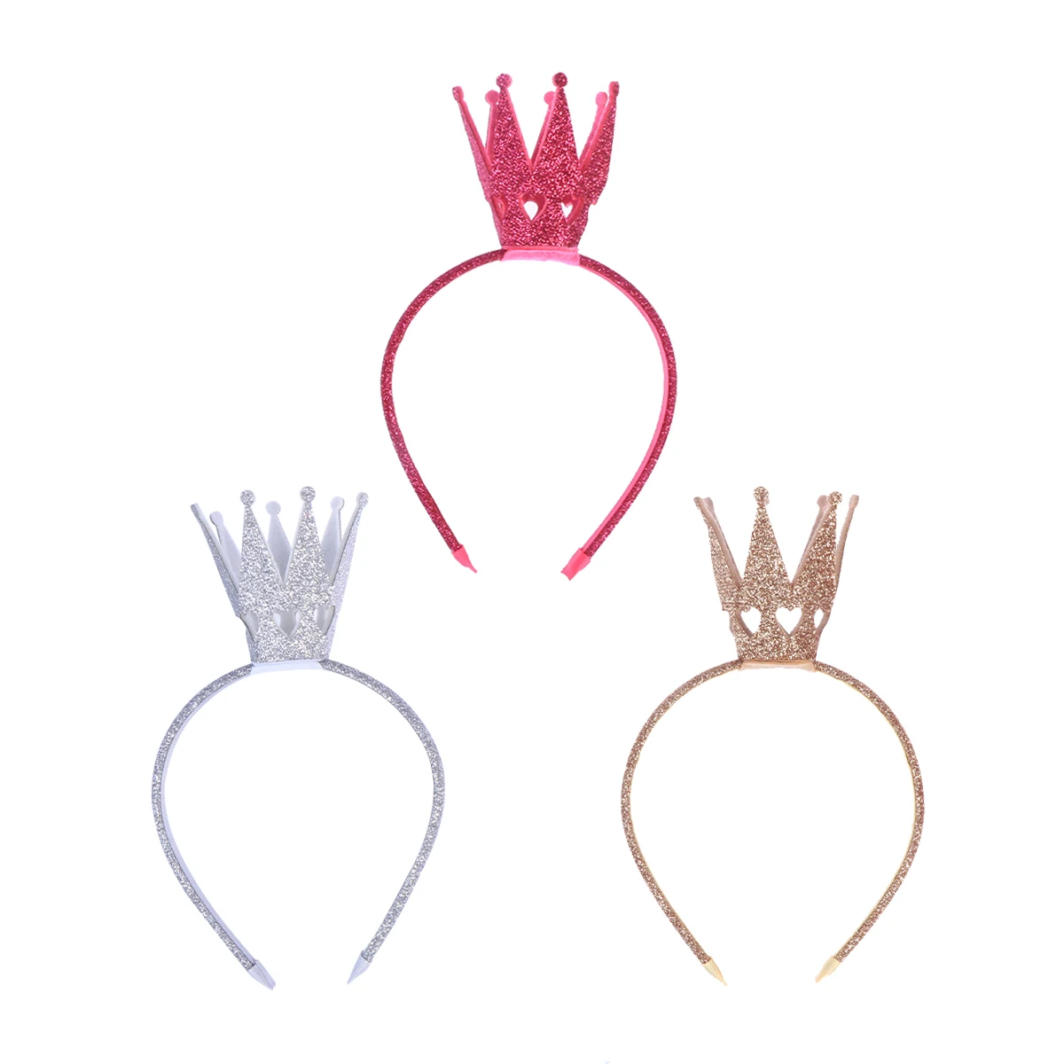 

3 pcs Crown Headband Kids Girls Shiny Sequin Hair Accessories Lightweight Toddler Teen Adult Birthday Party Gift