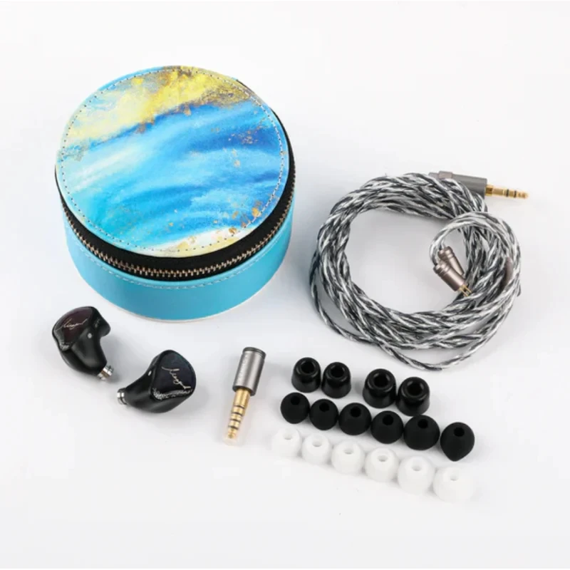 سماعات الرأس Mangird Tea Pro المحدثة 6BA + 2DD Hybrid عالية الأداء IEM Hifi مع كابل Xens المخصص