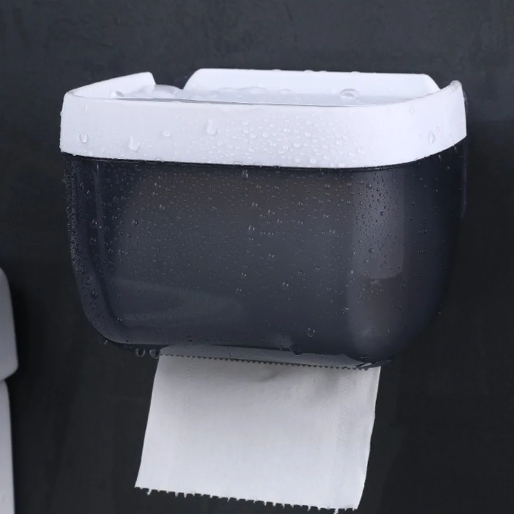 صندوق مناديل متعدد الوظائف بسعة كبيرة مع صندوق تخزين موزع الرف وحامل ورق التواليت ذاتي اللصق مقاوم للماء #2