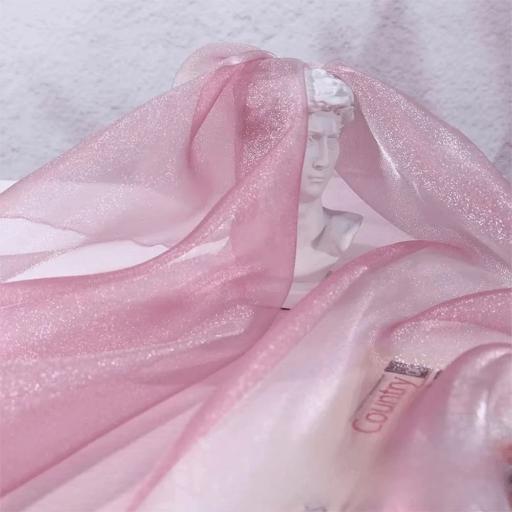 

1 м/20 м * 140 см блестящая ткань из органзы, мягкая блестящая тюлевая ткань, материалы ручной работы «сделай сам», флуоресцентная ткань из органзы