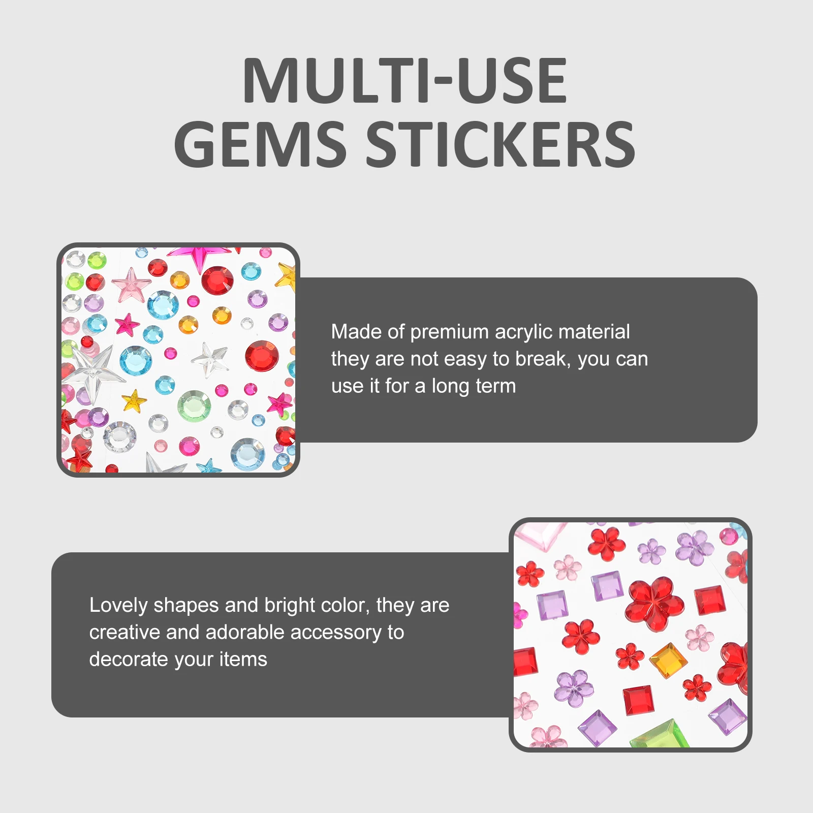 

Jewel Gems Stickers 5 Sheets Star Rhinestones Acrylic Bling DIY Craft Accessories Decorative Phone Shell Ornaments