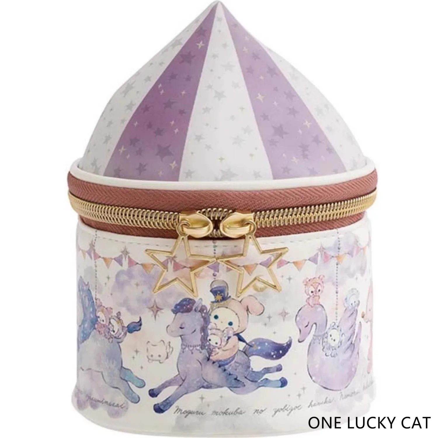 New Cute Sentimental Circus Girls Kids PU Drawstring Make up Cosmetic Bags Cases Storage Bag For Women