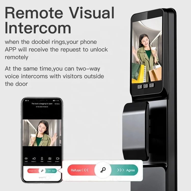 Push Pull Smart Home Security System Tuya 3D Face Recognition Smart Lock Electronic Password Digital Fingerprint Door Lock