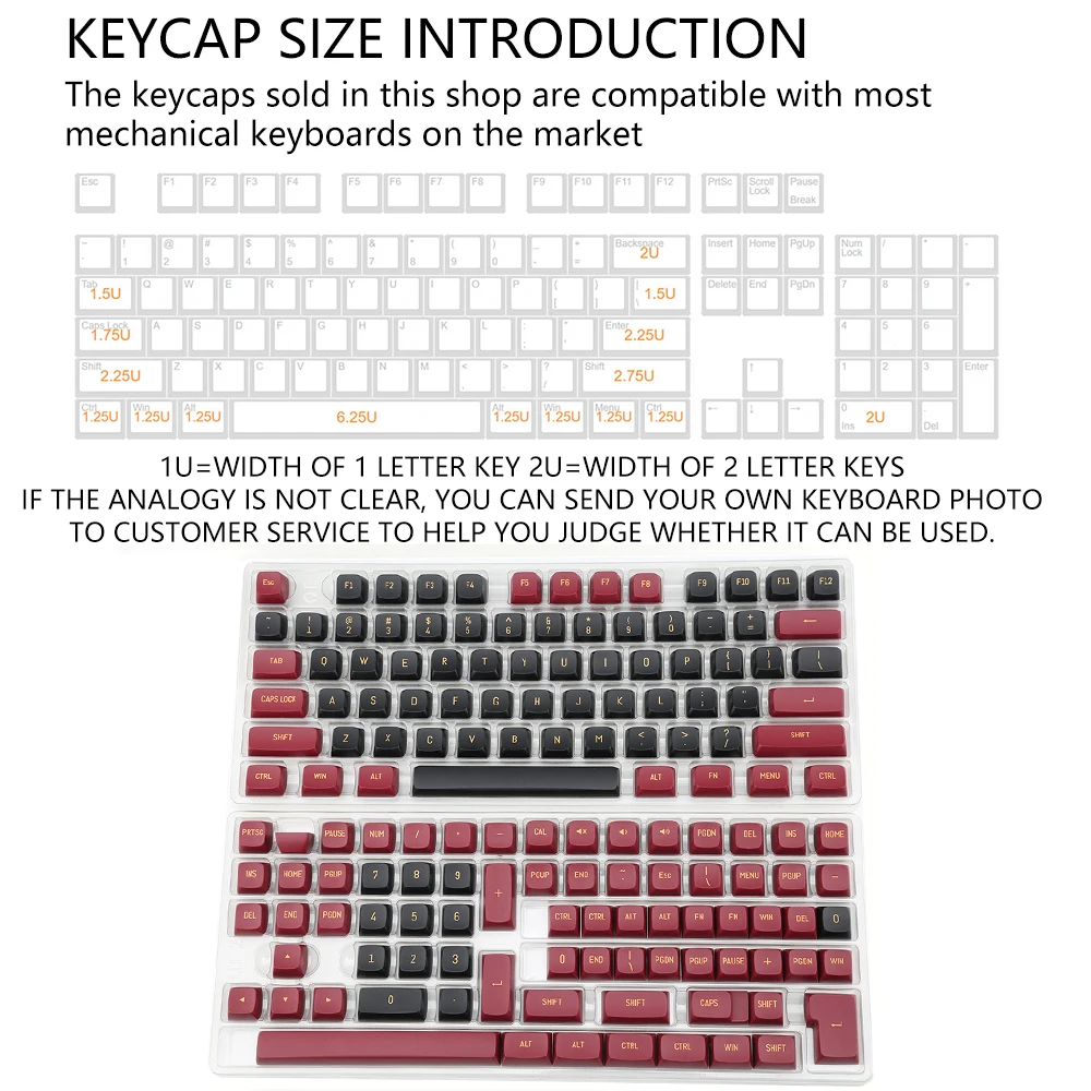 Imagem -06 - Keycaps Pbt Personalizados para Teclado Mecânico Perfil Foundation Dye-sub Estilo Inglês Vermelho e Preto Kit Faça Você Mesmo 150 Teclas