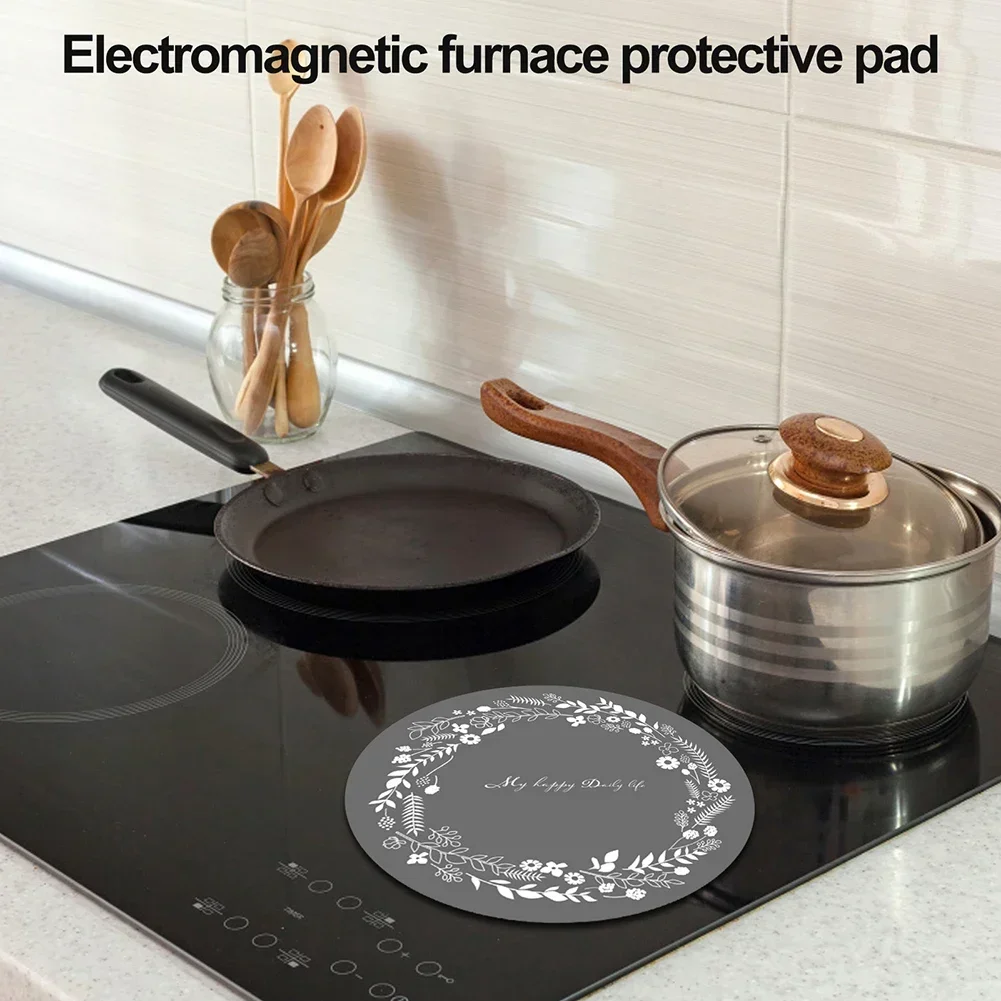 1pcs 24cm Protective Pad 250 Degrees Celsius Silicone Fiberglass Anti-slip Oil For Induction Cooker Household Protection Pads