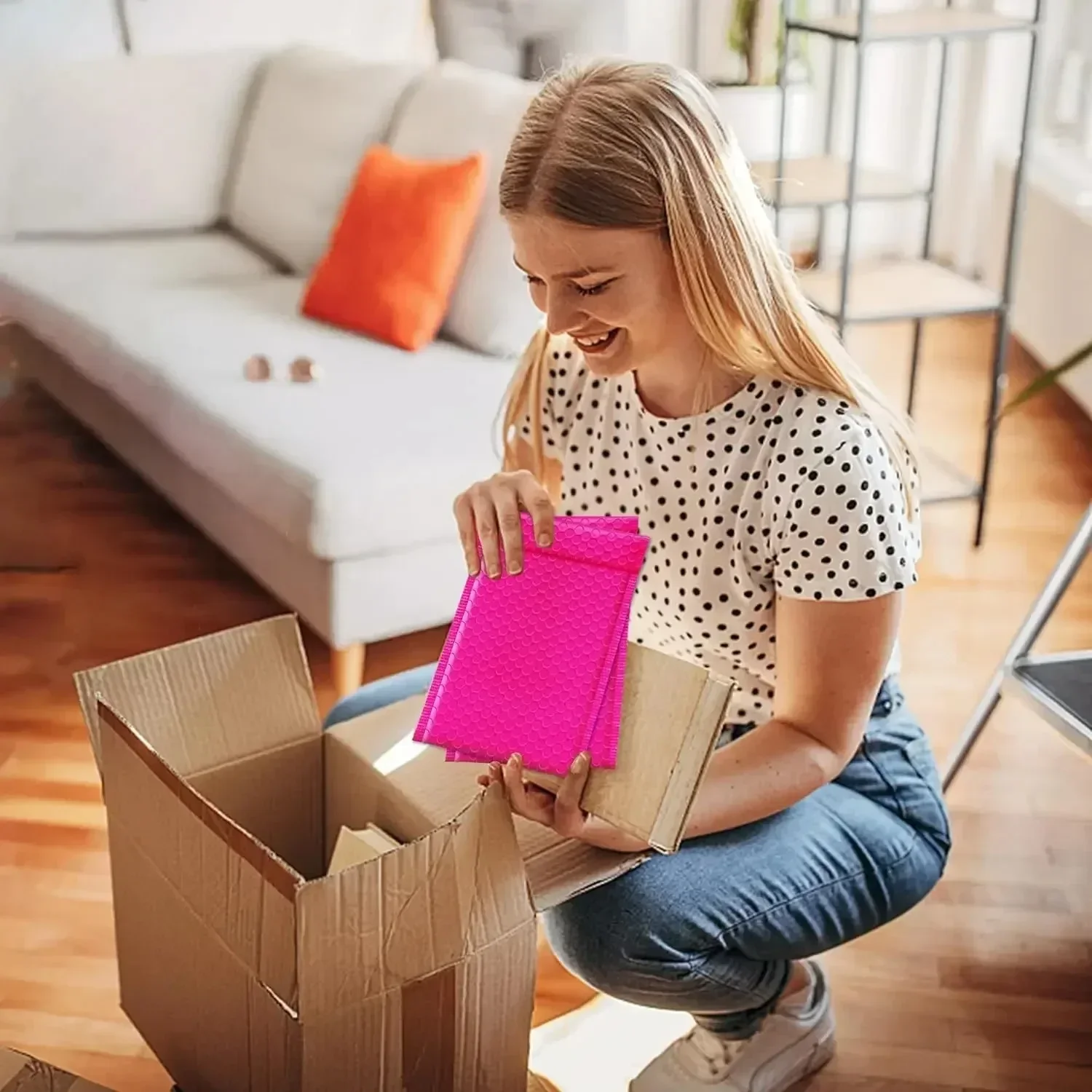 50 stuks roze bezorgpakket verpakking kleine zakelijke benodigdheden enveloppen verzendpakketten bubble envelop verpakkingstas mailer