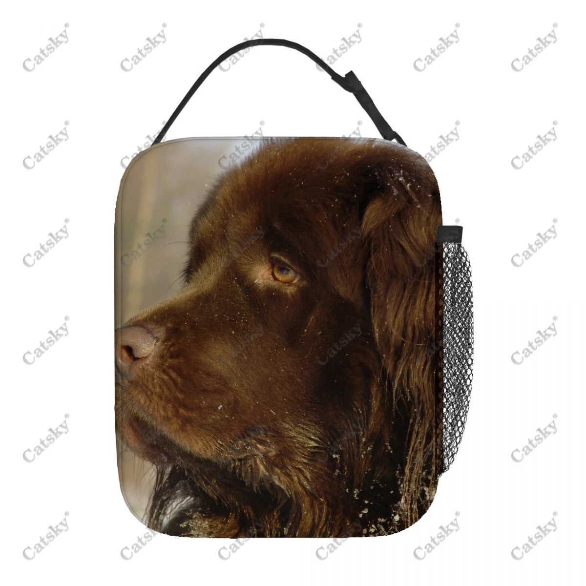 Newfoundland dog Portable aluminum foil thickened insulated lunch bag meal bag printed waterproof insulated lunch tote bags