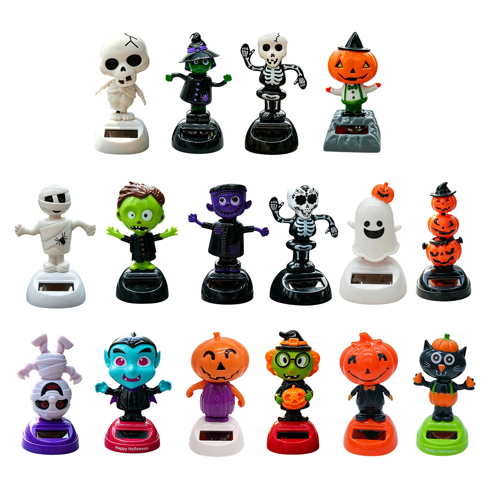 Solar Dancing Skeleton Car Solar Powered Decor Solar Dancing Shaking Head Ghost for Drivers Road Trips Daily Commutes