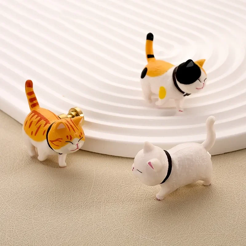 Children's Room Single-hole Drawer Handle Lovely Kitten PVC Furniture Handle Cartoon Animal Ceramic Cabinet Wardrobe Door Knob