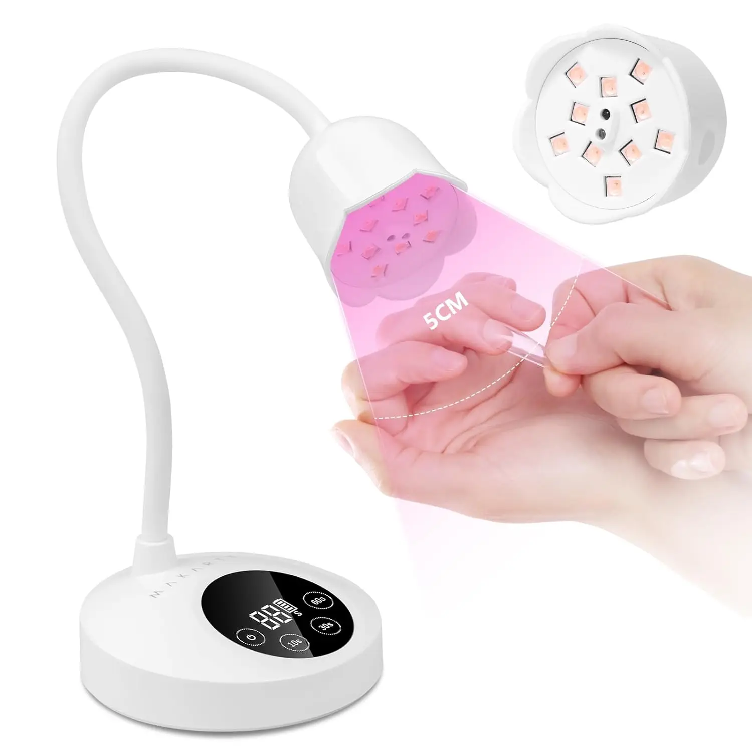 Makartt UV Nail Lamp Luminoza 10W Rechargeable LED Light with Sensor for Acrylic Nail Extension Flash Cure, Portable Gel Polish