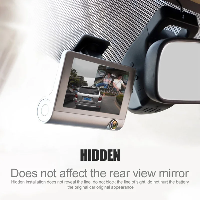 2025 حار 3.16 بوصة IPS شاشة السيارات داش كام بالجملة 4K 3-قناة داش مع زاوية عدسة مزدوجة TFT نوع الشاشة