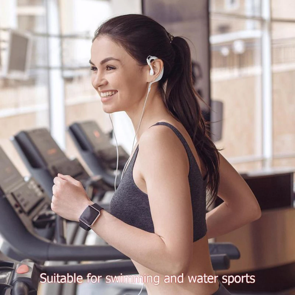 IPX8 Waterproof MP3 Headphone Ear-hook Type 3.5mm Swimming Diving Headset Music Player Earphone