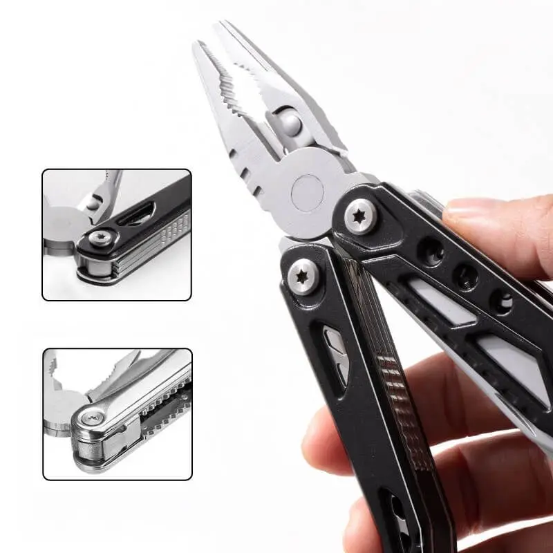 Stainless Steel Multi Tools ，Pliers Pocket Knife with Heavy Duty Pliers Replaceable Bits Multitools for Outdoor, Survival