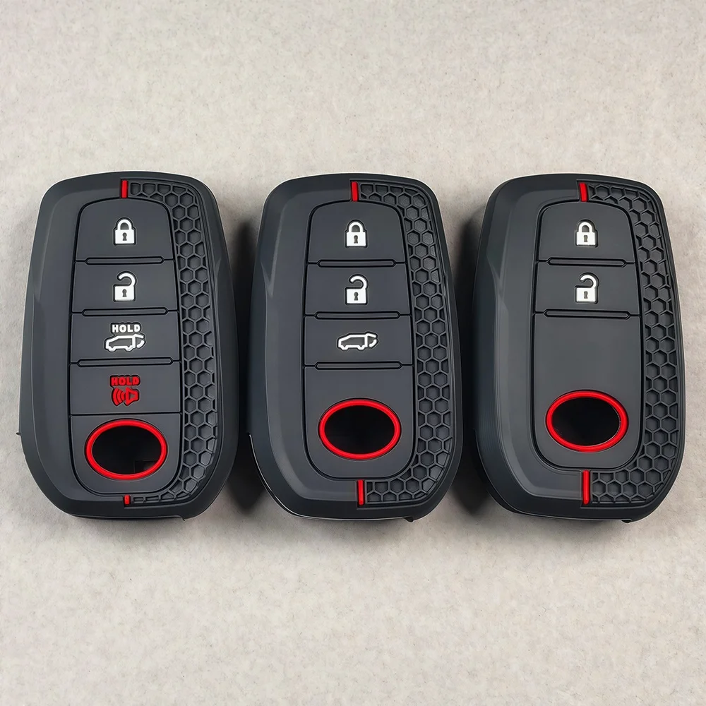 2 3 4 Buttons Silicone Car Key Case Cover for Toyota Land Cruiser 200 300 Fortuner Camry Prado Crown TLK 200 Yaris Cross Hil