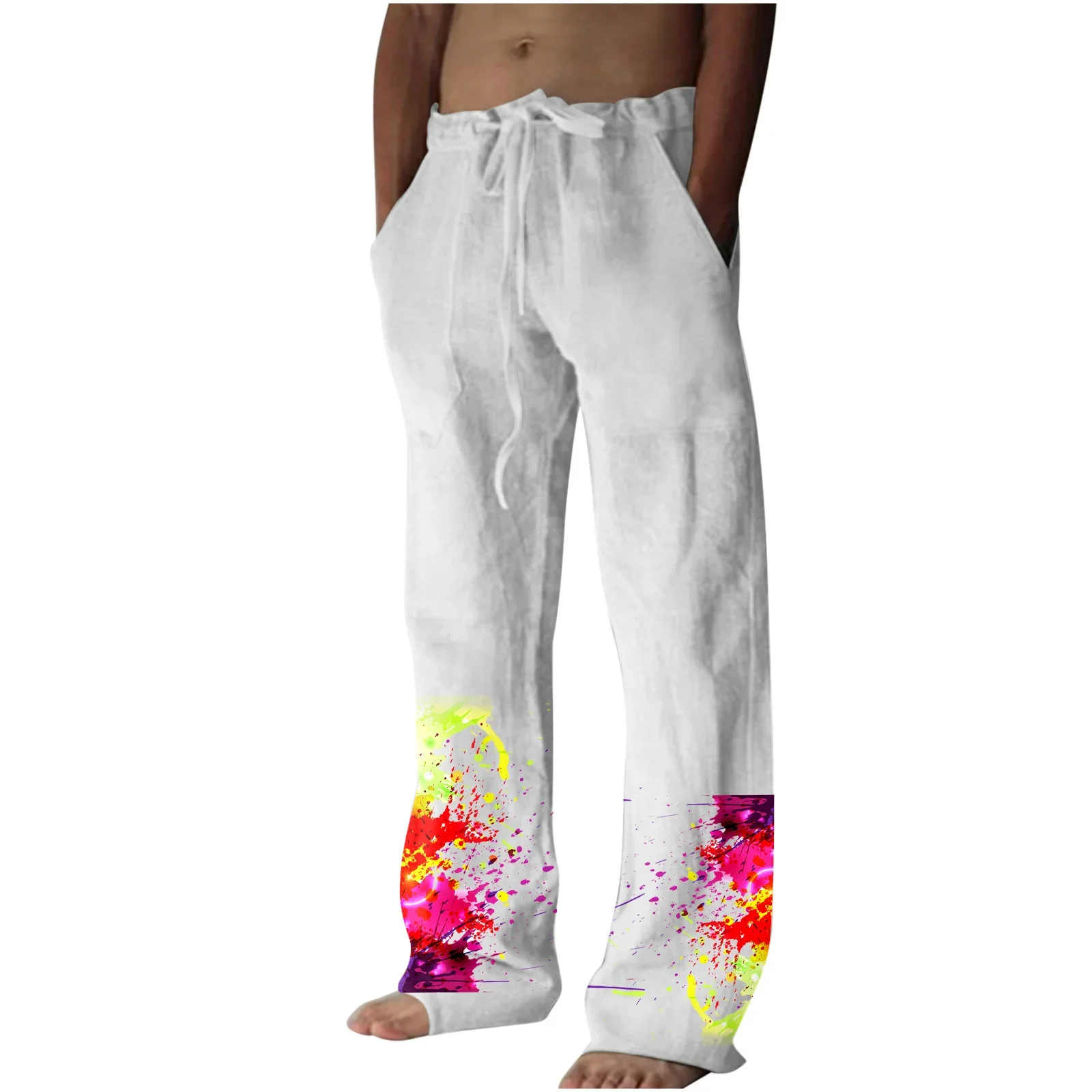 Cross border e-commerce exclusively for men's printed street trendy oversized casual wide leg pants and sports pants