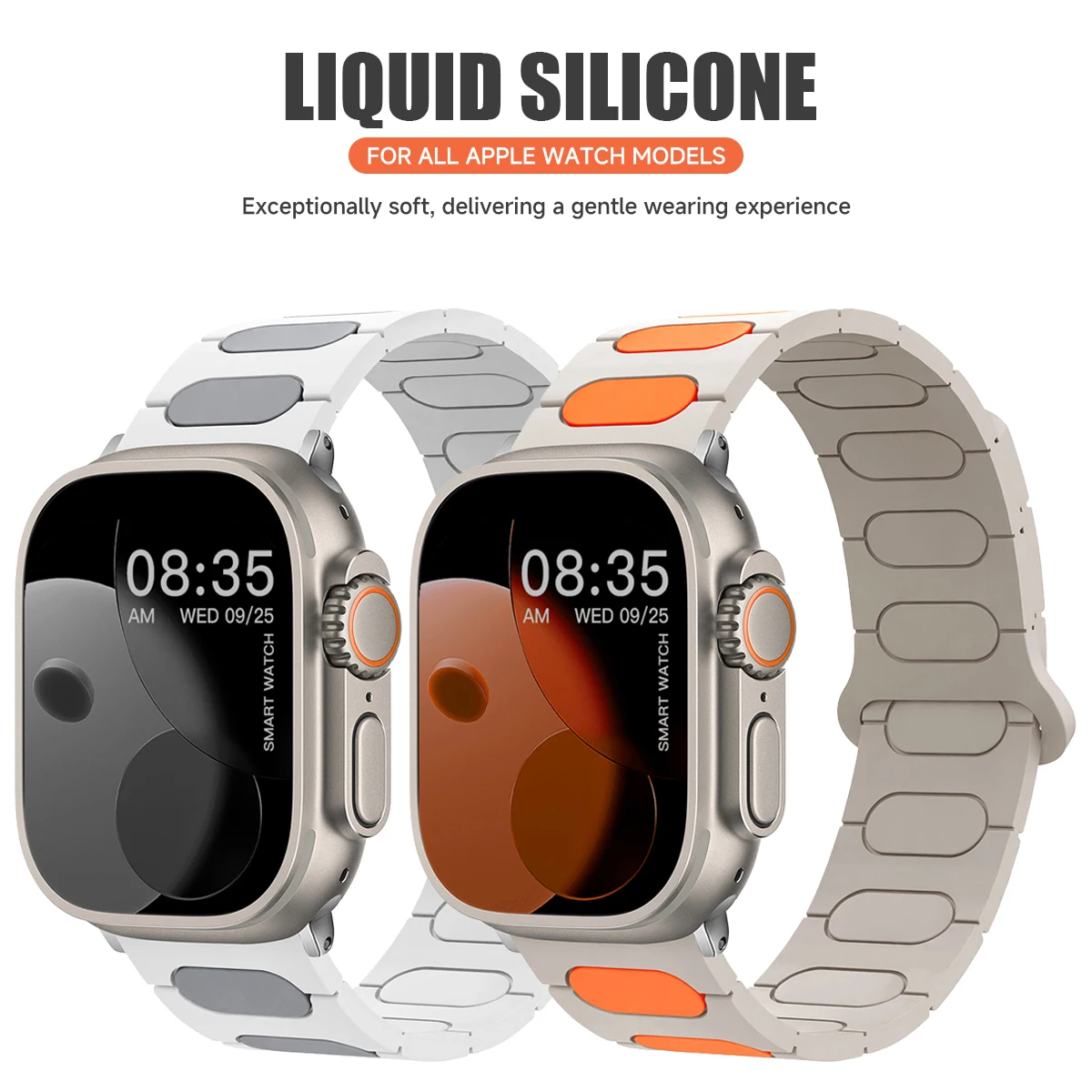 Silikonarmband für Apple Watch 11 46mm 42mm 49mm Magnetisches Armband für iWatch Band 10 9 8 Ultra 3 SE 38/40mm 44/45mm