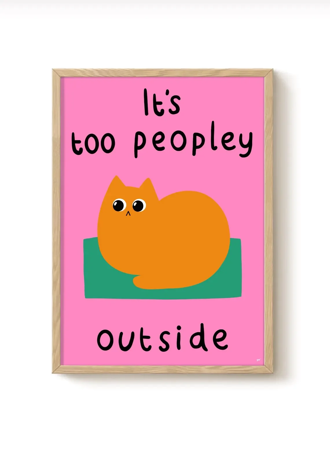 Ginger Cat Art Print: Funny  Wall Decor,Perfect Gift for Introverts, Cat Owners, or anyone styling bright playful bedroom
