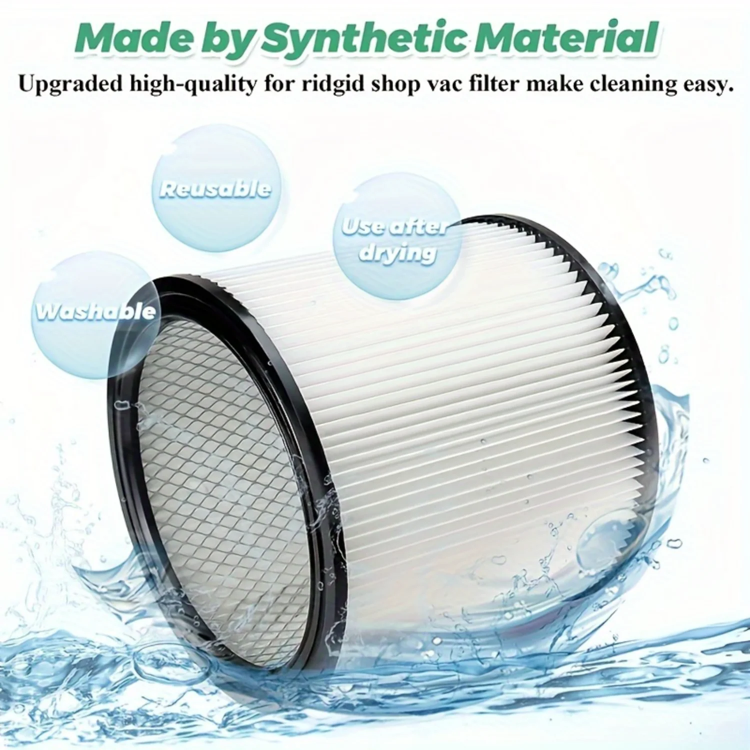 Filtri a cartuccia di ricambio premium in 2 pezzi ad alta efficienza per Shop Vac 90304, 90350 e 90333 - Si adatta alla maggior parte dei 5 galloni e in su Wet/