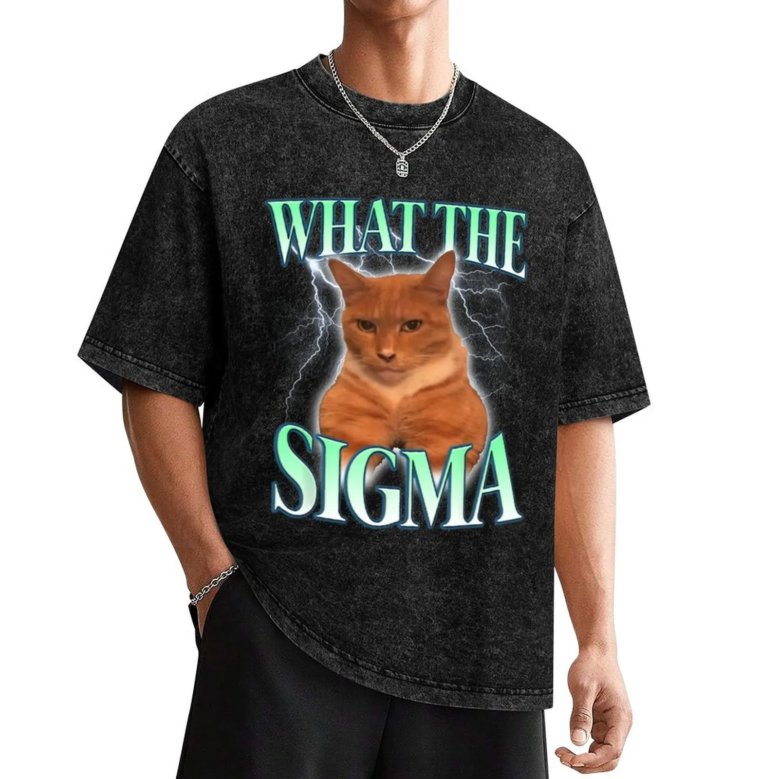 What The Sigma For Cat Lovers, Funny Cat Meme Gift T-Shirt T-shirts man plus size tops Men's t-shirts