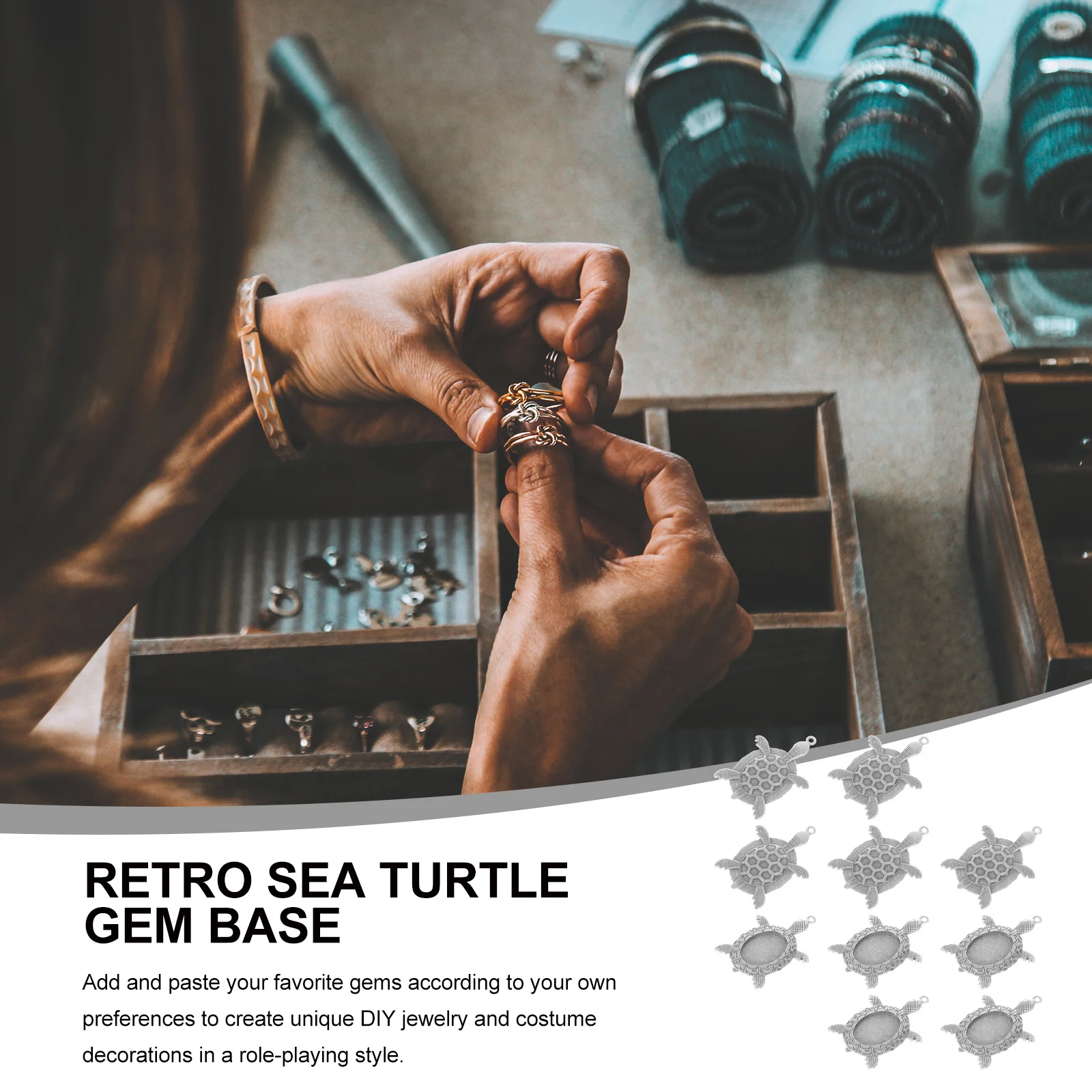 

10pcs Gemstone Bases Jewelry Making Accessories Zinc Alloy Pendant Trays For Diy Necklaces Bracelets Key Chains Anklets Earrings