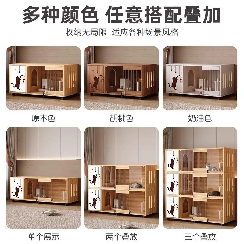 Cat cage household indoor solid wood pet store display cabinet house nest breeding house other 5